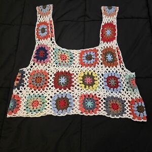 Multicolor Crochet Sleeveless Top Size M